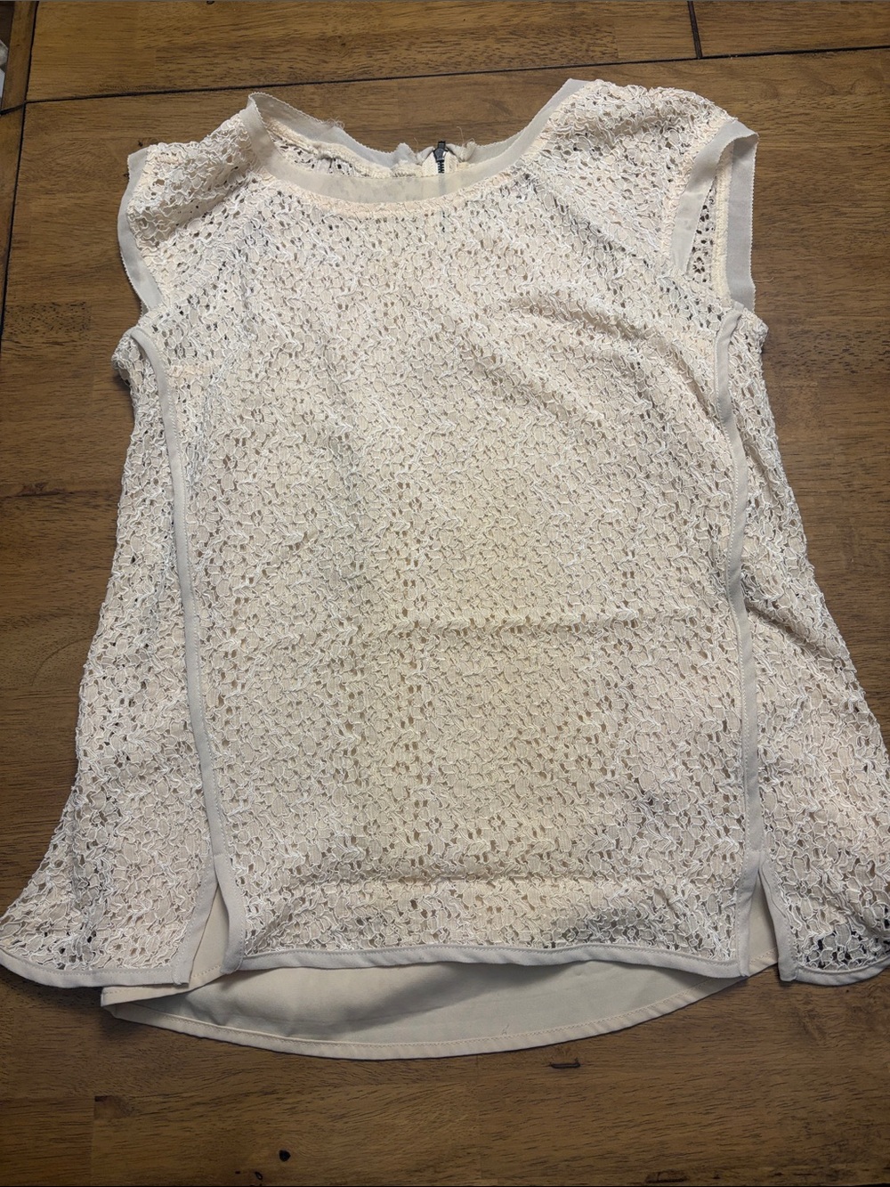 Pixley Ivory Lace Overlay Cap Sleeve Top